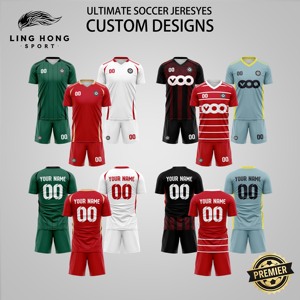 Conjunto de Camiseta y Pantalones Cortos de Fútbol Retro Personalizados, Transpirables, de Poliéster, con Estampado por Transferencia de Calor - Product Image 2
