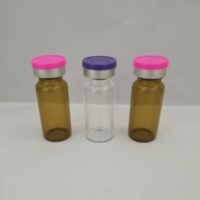 Flacons en verre borosilicate pour injection pharmaceutique 10 ml transparents ambrés avec bouchon en caoutchouc et impression sérigraphique