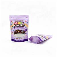 Sachet refermable personnalisé en Mylar mat imprimé, anti-odeur, pour bonbons, avec fermeture éclair, idéal pour les confiseries