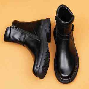 Nouvelles Bottes Chelsea Homme 2025 à Bout Pointu en Cuir Véritable Brillant Style Britannique Automne Hiver Décontracté Habillé Respirant - Product Image 2