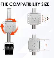 Cric de remorque pivotant robuste Ambull Factory, entièrement réglable, capacité 907 kg, avec double roue pour remorques de camping-cars et de bateaux