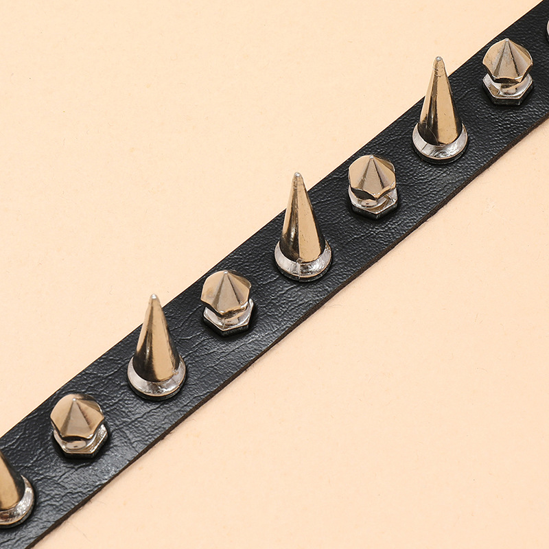 Girocollo in pelle nera, catena in pelle - Gioielli - Collane - di