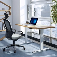 Bureau assis-debout réglable en hauteur OMNI Modern Convertible avec verrou de sécurité pour un bureau flexible