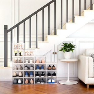 アクリル製シューズボックス モダン 折りたたみ式 サイドドロップ式 オーガナイザー 透明 軽量 マグネット式 イギリス向け 収納 卸売 シューズボックス 衣類 浴室用 - Product Image 5