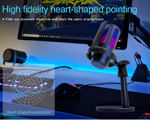 Vente chaude ME6S RGB Métal Gaming Desktop Stand Nouveau USB Ordinateur À Condensateur <span class=keywords><strong>Microphone</strong></span> Cardioïde Polaire Motif Annulation De Bruit - Product Image 5