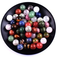 Batu Kristal Alami HZ Pink, Labradorit, Malasit, Agate, Ornamen untuk Hadiah, Bola Kristal Putih 16mm Grosir