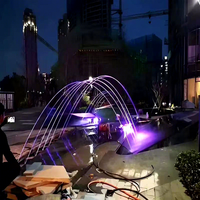 La dernière fontaine musicale à jet laminaire sautant pour place publique, programmable à vitesse variable, en acier inoxydable 304, DC24V DMX512