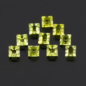 Piedra preciosa de peridoto natural YASHEE, corte cuadrado de 3x3 mm, calidad AA+ para la fabricación de joyas - Product Image 3