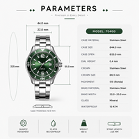 Montre de plongée pour homme en acier inoxydable avec cristal saphir, étanche 10 ATM, mouvement Miyota à quartz, logo personnalisé OEM, luxe, haute qualité
