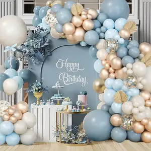 Blue Balloon Garland Arch Kit Sand White Latex Balloons Arch Kit Party Supplies For Birthday Baby Bridal Shower Wedding Party