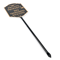 Panneaux de jardin décoratifs en aluminium noir doré résistants à la rouille, sans sollicitation, avec logo personnalisé, résistants aux intempéries, avec piquet
