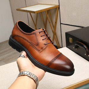 Zapatos de Vestir Formales de Cuero con Cordones para Hombre, Transpirables, Ligeros, Casuales, para Trabajo y Oficina, Primavera-Verano - Product Image 4