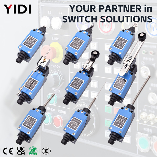 ME- 8108 8104 8122 Switch AC 250V 5A SPDT 1NO 1NC Straight Lever Roller Blade Endstop Travel Microswich Small Micro Limit Switch