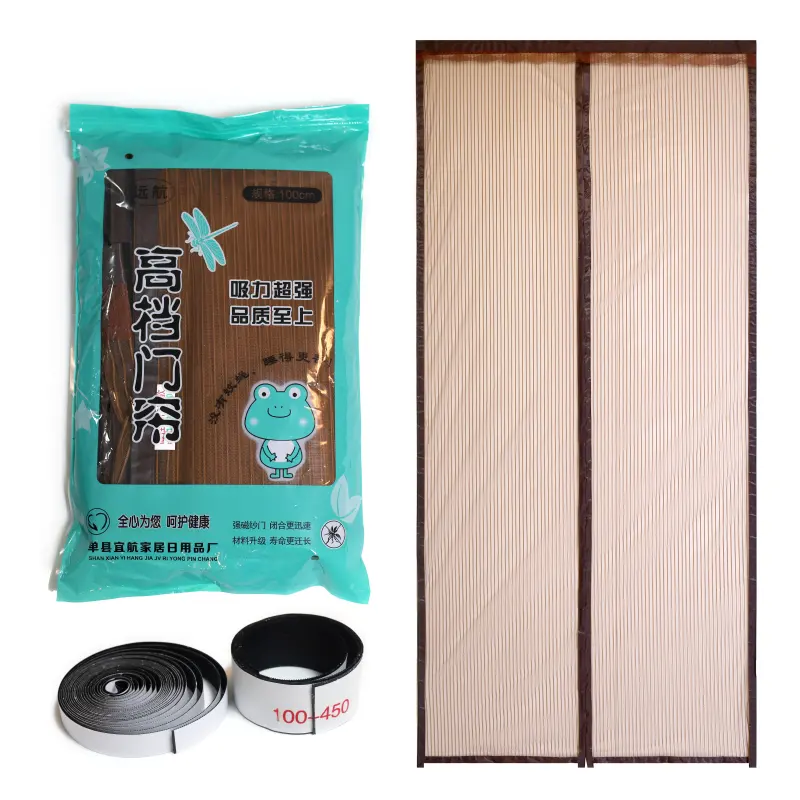 Automatic closing black magnetic door curtain soft bug screen door and window anti insect mosquito fly screen curtain mesh net