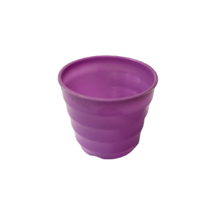 Pots de fleurs en plastique côtelé modernes en gros - Jardinières durables en PP avec effet pierre et finition brillante, petite taille - Product Image 1