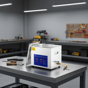 Nettoyeur à ultrasons Vevor 10L en acier inoxydable avec minuterie numérique, machine industrielle chauffante 40KHz 80W, appareil de nettoyage électrique - Product Image 2