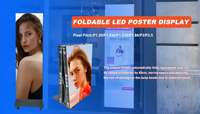 Layar Poster LED HD Dalam Ruangan RAVLED, Dapat Dilipat, Tahan Air, Warna Penuh, Dapat Dipindahkan, Layar Iklan Komersial dengan Kecerahan 1000cd