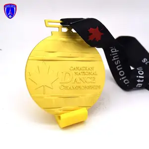 Canadian maple leaf National dance championship 3D gold medals sport for Dance club