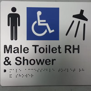 Señal Táctil <span class=keywords><strong>Braille</strong></span> ADA <span class=keywords><strong>Universal</strong></span> Personalizada con Acrílico y Acero Inoxidable, Resistente a la Intemperie IP65, para Uso en Baños y Hoteles - Product Image 2