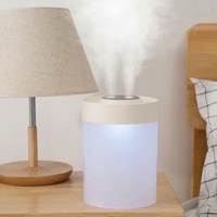 Humidificateur ultrasonique à double buse de 2 L grande capacité alimenté par USB, humidificateur à brume froide de 4,2 L pour chambre à coucher, bureau, maison