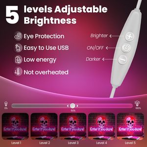 Halloween Enter If You Dare letreros neon LED dimmable USB powered ambient <b>light</b> store <b>window</b> decoration <b>light</b> indicator <b>light</b> - Product Image 3