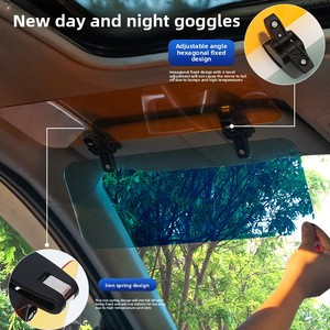 Ewitgo Universal HD UV Sunshade Auto Night Vision Flip Shield Plastic Geometric Pattern Car Windshield Front <b>Window</b> Visor - Product Image 5