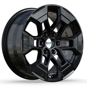 Haute qualité <span class=keywords><strong>16</strong></span> <span class=keywords><strong>pouces</strong></span> 6X114.3 <span class=keywords><strong>6</strong></span> roues de voiture en alliage à rayons fendus pour <span class=keywords><strong>Golf</strong></span> GTI voitures allemandes <span class=keywords><strong>jante</strong></span> de voiture noir brillant - Product Image 2