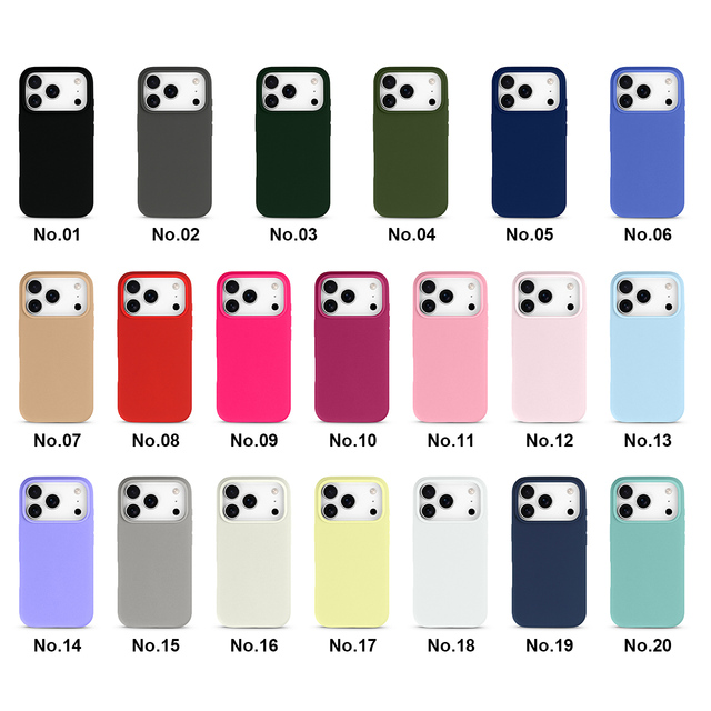 Liquid Silicone Candy Color Magnetic Shockproof Anti-Fingerprint Custom Logo High Quality Phone Case for 17/16/15/14