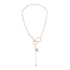 Joyería transfronteriza europea y americana, círculo geométrico, colgante de mariposa de diámetro completo para mujer, borla, perla, agujero pequeño, Metal - Product Image 6