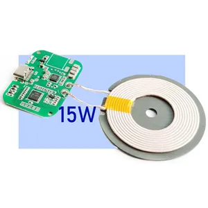 Placa de circuito de carga inalámbrica para móvil, módulo de cargador inalámbrico pcba, con certificado QI personalizado, 10W, 15W