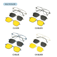 Nouvelles lunettes de soleil magnétiques pour hommes, double pont, monture métallique, verres interchangeables à clipser, protection UV, pour la conduite et le quotidien