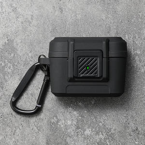 Estuche para auriculares con diseño de armadura a <span class=keywords><strong>precio</strong></span> de venta al por mayor para <span class=keywords><strong>Airpods</strong></span> 1/<span class=keywords><strong>2</strong></span> / 3 / Pro <span class=keywords><strong>2</strong></span> Generation funda protectora con llavero - Product Image 1