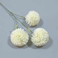 Fleur artificielle chrysanthème à trois têtes, pissenlit acanthosphere unique, fleur de mariage, décoration pour la maison et le salon, fausse fleur