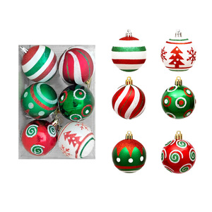 Wholesale 6cm Painted <b>Christmas</b> Baubles 6 Pieces Transparent <b>Box</b> Pack Xmas Tree Hanging Ornaments Holiday Decor - Product Image 6