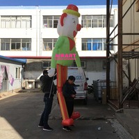 Mascotte gonflable de clown à bras mobiles contrôlés à la main, avec harnais de dos facile à installer