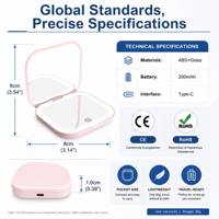 Espejo Compacto Plegable con Luz LED y Logotipo Personalizado, Espejo de Doble Cara con Aumento, Regalo Promocional para Damas de Honor, OEM al por Mayor