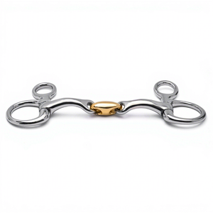 Baucher Snaffle - Bocado de cobre para caballo, de acero inoxidable, con junta lisa, de 5 pulgadas, pulido, para entrenamiento de equitación - Product Image 3