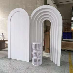豪華な最高品質の白い波紋PVCアーチの背景結婚披露宴の背景デザインパーティーの宴会披露宴 - Product Image 4