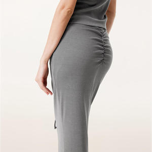 Jupe crayon décontractée à taille élastique, style rétro américain, coupe slim, longue, plissée, en tricot, pour femmes - Product Image 3