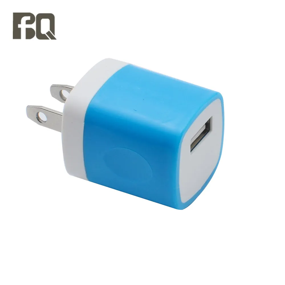 Custom Fabrikanten Kleurrijke Goedkope Enkele Usb-poort Eu Ons Laders 5W 5V 1A Mini Muur Travel Charger