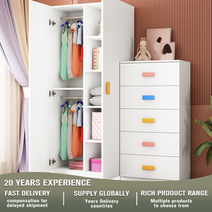 Lemari kayu sederhana untuk rumah, lemari penyimpanan anak-anak kamar tidur dengan laci untuk anak laki-laki dan perempuan - Product Image 4