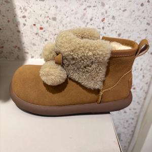 Stivali Termici da Neve per Bambine in Pelle Scamosciata di Vacca, Foderati in Lana di Pecora, Leggeri Stivaletti alla Caviglia per Bambini - Product Image 2