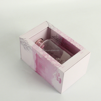 Boîte de présentation rigide rectangulaire personnalisée avec fenêtre pour bouteilles de vin, emballage promotionnel de luxe pour les marques d'alcool et de spiritueux