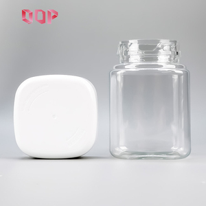 Food Grade Clear <b>Square</b> PET <b>Plastic</b> Jar With White Screw Lid Honey Candy Dry Fruit Storage <b>Container</b> Empty Edible Packaging - Product Image 5