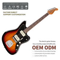 Sunburst Jazz Master Style Electric Guitar 6 String Solid Body High Gloss Finish OEM ODM Wholesale Musical Instrument