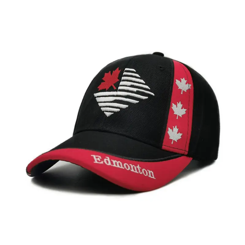 卸売夏アウトドアスポーツキャップカナダ国旗メープルリーフデザイン男性女性用カスタム刺繍野球帽