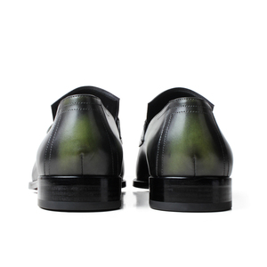 Mocasines de Hombre de Lujo con Patrón de Cocodrilo en Degradado Verde y Negro, Zapatos de Vestir de Cuero Premium, Zapatos Tradicionales Árabes Thobe Sin Cordones - Product Image 5