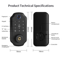 Serrure de porte intelligente sans clé, numérique, biométrique, avec clavier tactile, mot de passe, empreinte digitale, déverrouillage par téléphone, application Tuya