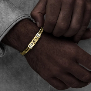 Braccialetto Personalizzato per Papà con <span class=keywords><strong>Nomi</strong></span> dei Bambini, Placcato Oro in Acciaio Inossidabile, Regalo per la Festa del Papà - Product Image 3