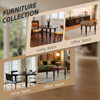 Ensemble de tables basses rondes en bois entrelacées avec côtés incurvés, paire gigogne à deux hauteurs pour petits espaces, mobilier de salon